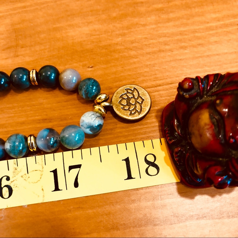 🎉HP🎉🦋INDIAN AGATE STONE MALA NECKLACE/BRACELET - Picture 6 of 8